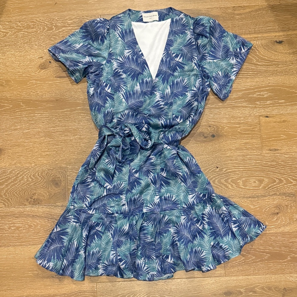Valentina Shah | Tropical Blue and Green Mini Dress | Handmade in Italy